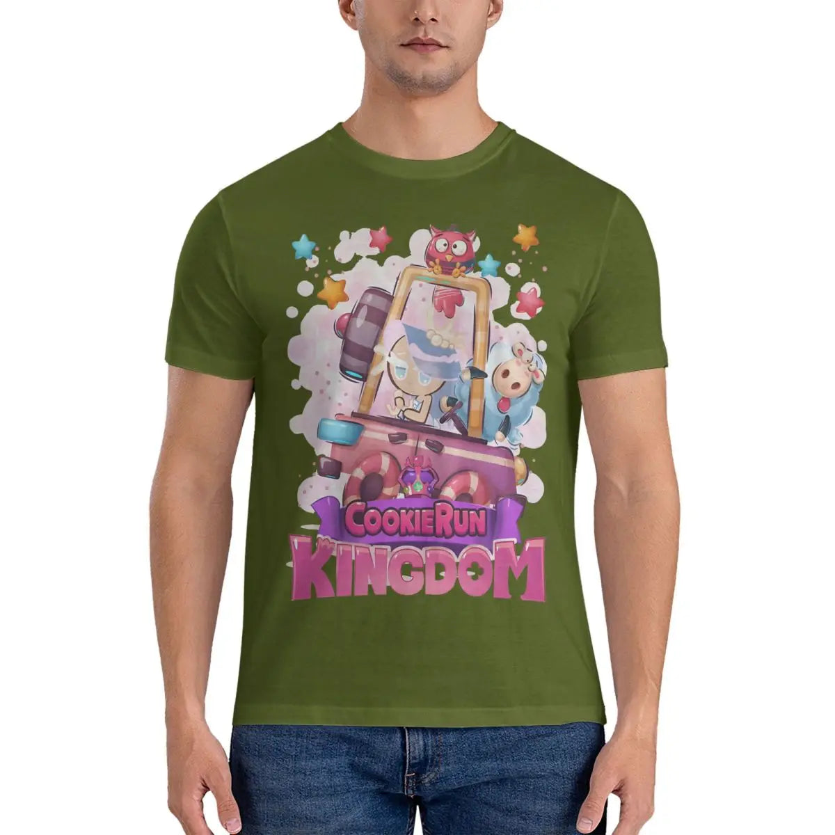 Car Sea Fairy Men T Shirt Cookie Run Kingdoms Funny Tees Short Sleeve O Neck T-Shirts Cotton Printing Clothes