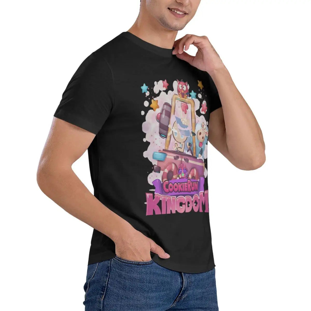 Car Sea Fairy Men T Shirt Cookie Run Kingdoms Funny Tees Short Sleeve O Neck T-Shirts Cotton Printing Clothes