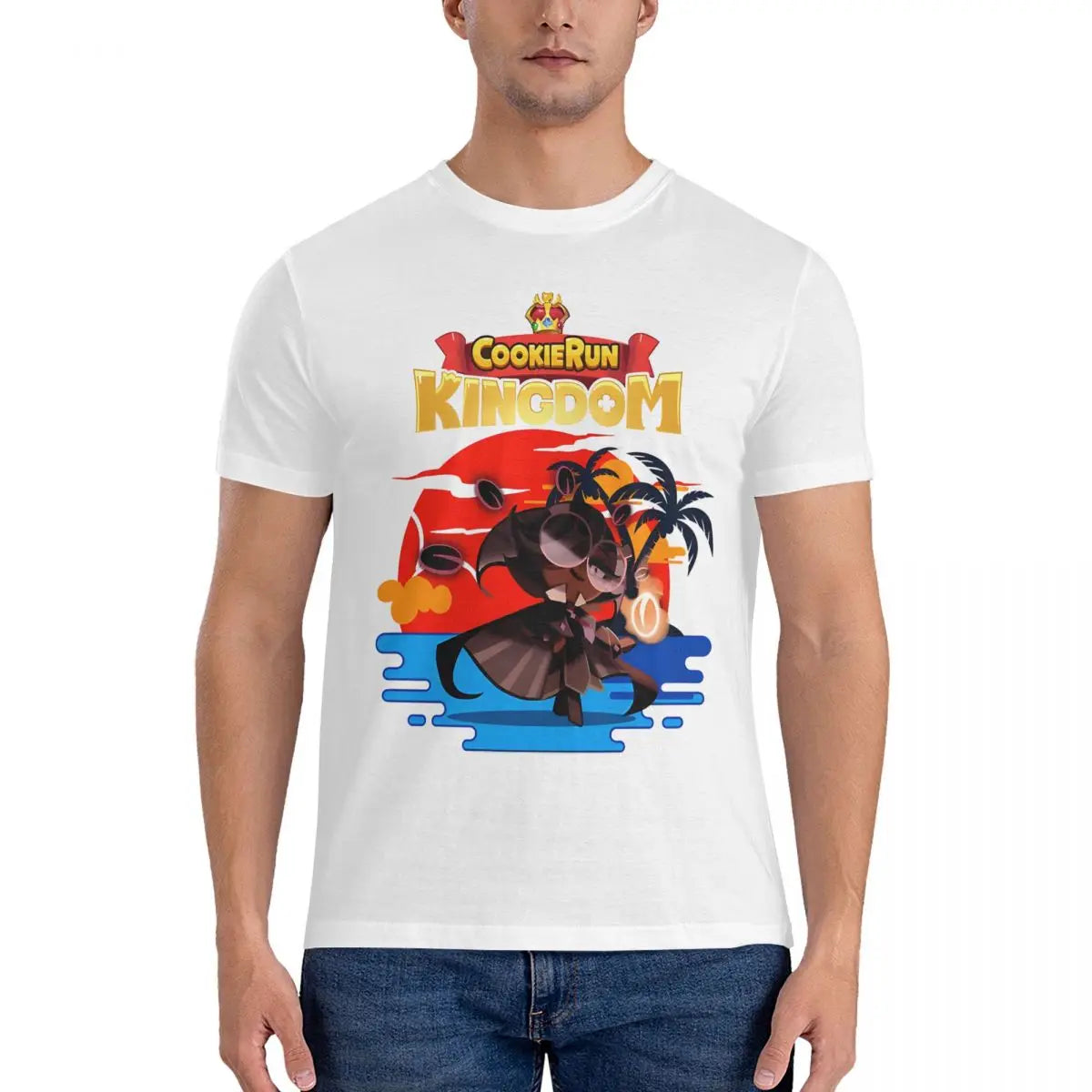 Summer Espresso Men's T Shirt Cookie Run Kingdoms Funny Tees Short Sleeve O Neck T-Shirts 100% Cotton Printed Clothing