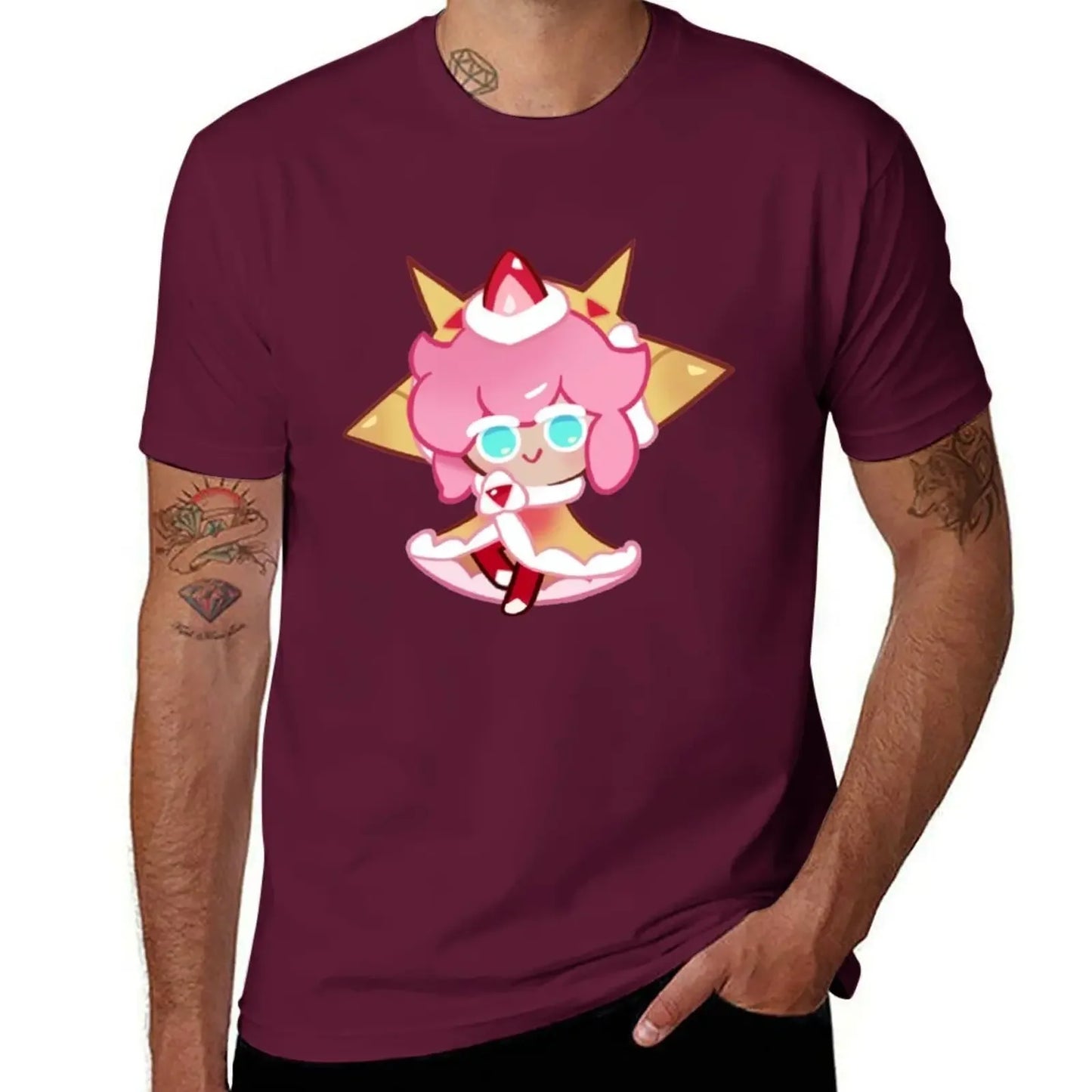 Strawberry Crepe Cookie! Cookie Run Kingdom T-Shirt plus size tops blanks fitted t shirts for men