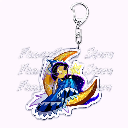 Cute Cookie Chibis Keychains for Accessories Bag Shadow Milk Pure Vanilla Mystic Flour Candy Apple Keyrings Jewelry Game Gifts