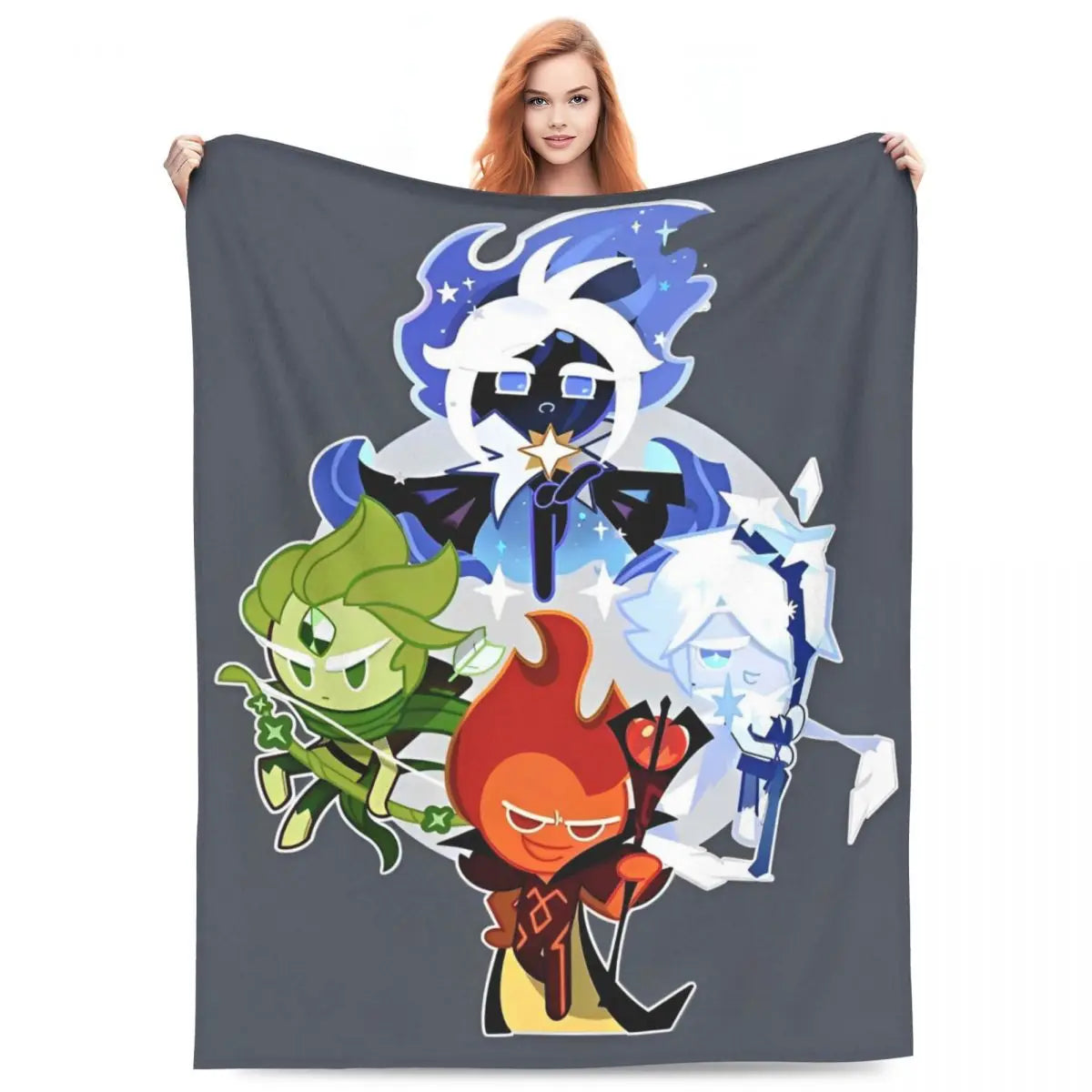 Starsher - Cookie Run Kingdom Coral Fleece Plush Throw Blankets Blankets for Home Car Lightweight Quilt