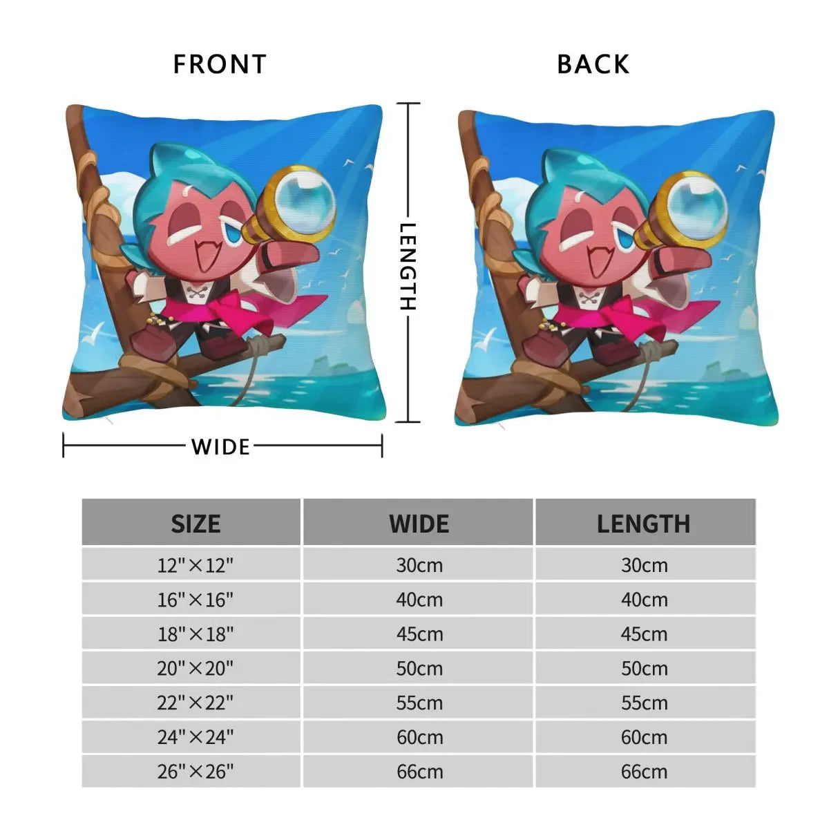 Sorbet Shark Cookie Run (Kingdom) Pillow Case Pillow Cover Kids Pillow Case With Zip