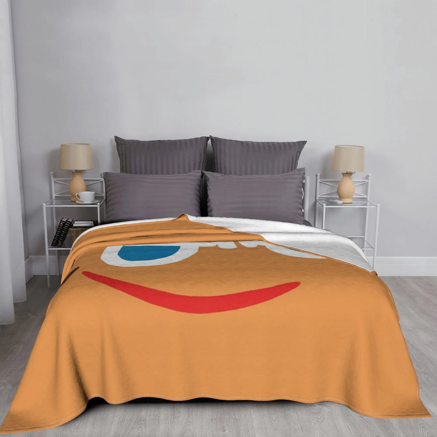 Gingerbrave Cursed Face Fleece Blanket Cookie Run Kingdom Game Customized Throw Blankets for Home Hotel Sofa 200x150cm Bedspread
