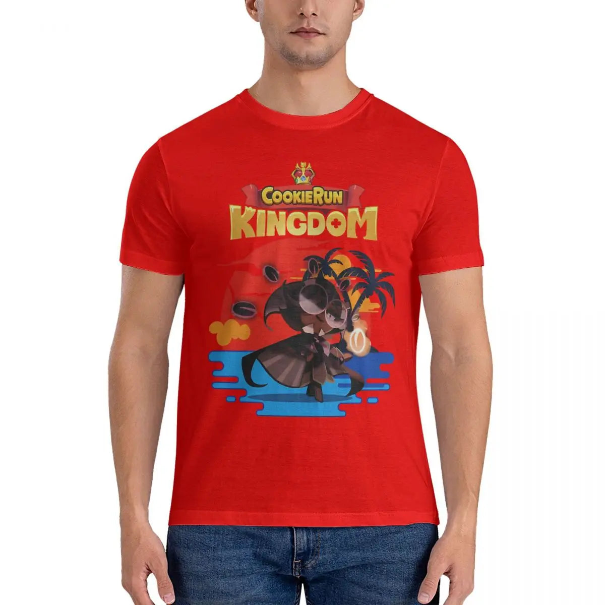 Summer Espresso Men's T Shirt Cookie Run Kingdoms Funny Tees Short Sleeve O Neck T-Shirts 100% Cotton Printed Clothing