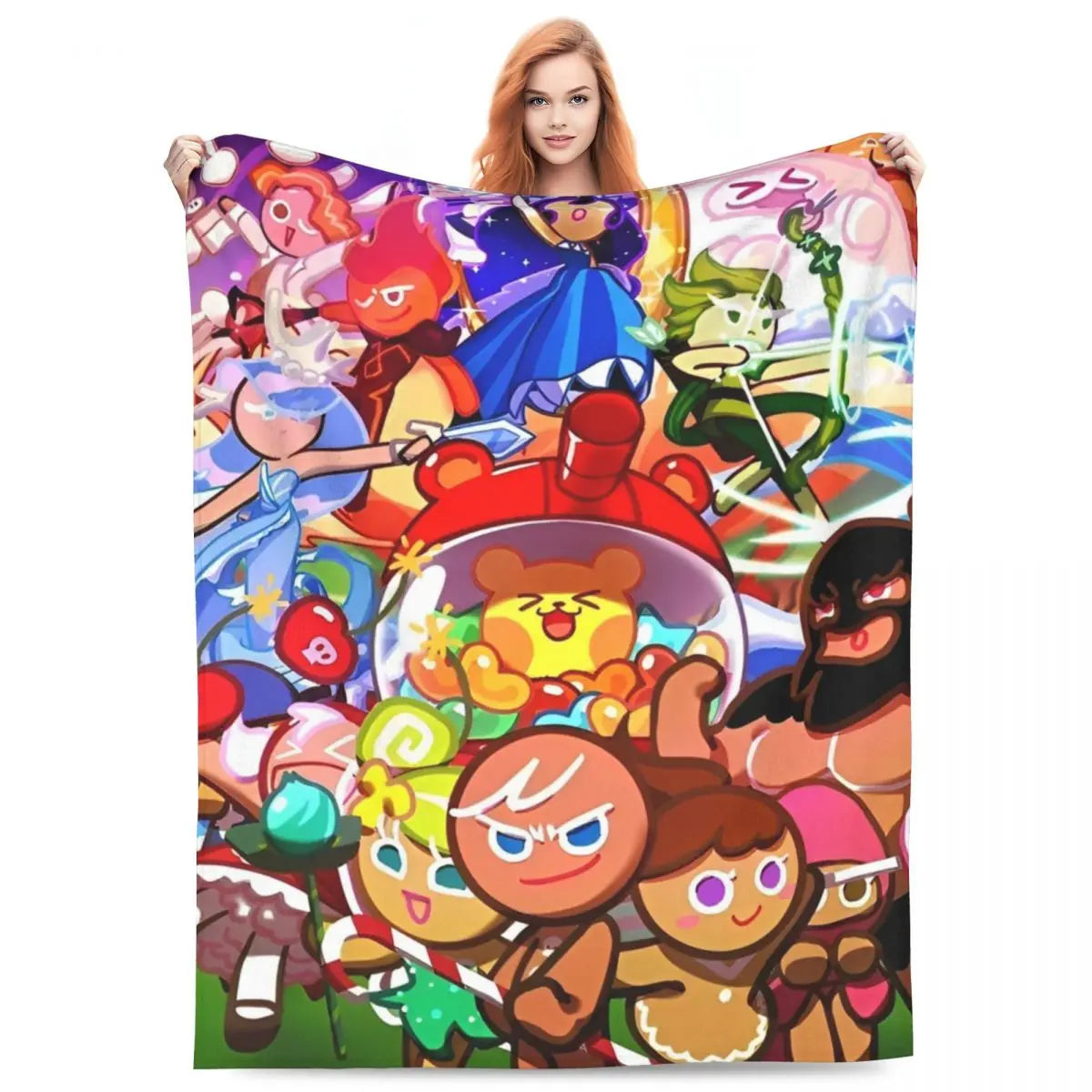 Starsher - Cookie Run Kingdom Coral Fleece Plush Throw Blankets Blankets for Home Car Lightweight Quilt