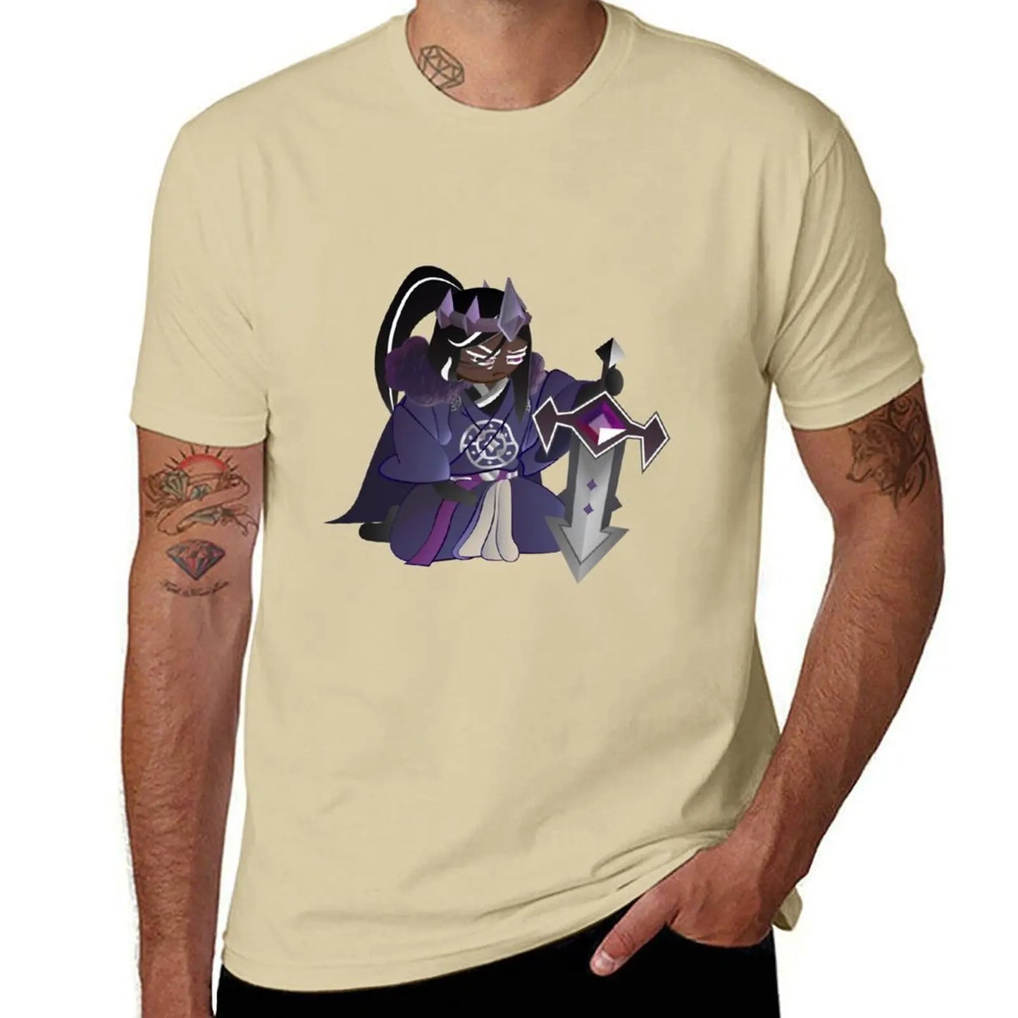 Cookie Run Kingdom Dark Cacao Cookie meditate T-Shirt cute tops for a boy plain kawaii clothes men workout shirt