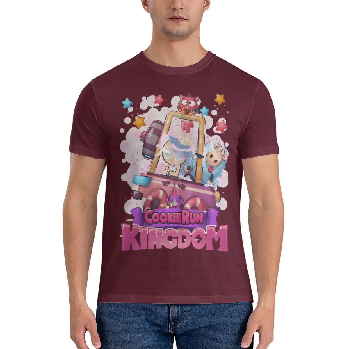 Car Sea Fairy Men T Shirt Cookie Run Kingdoms Funny Tees Short Sleeve O Neck T-Shirts Cotton Printing Clothes