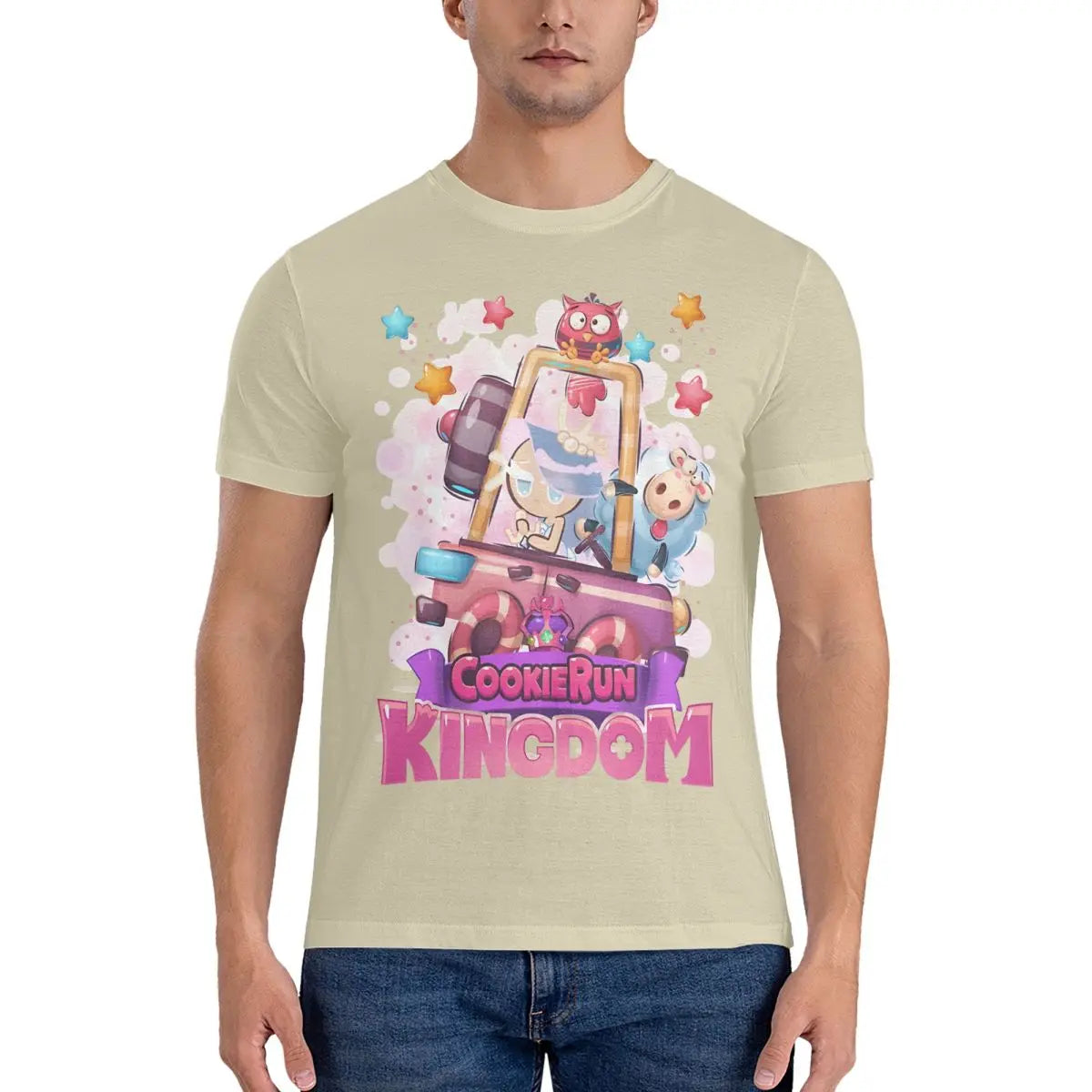 Car Sea Fairy Men T Shirt Cookie Run Kingdoms Funny Tees Short Sleeve O Neck T-Shirts Cotton Printing Clothes