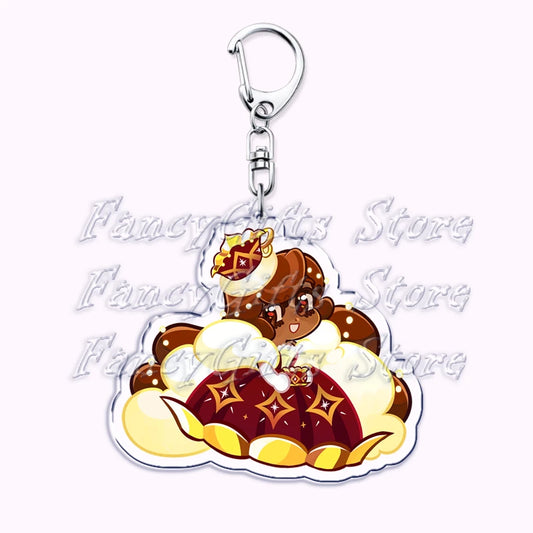 Cute Cookie Chibis Keychains for Accessories Bag Shadow Milk Pure Vanilla Mystic Flour Candy Apple Keyrings Jewelry Game Gifts