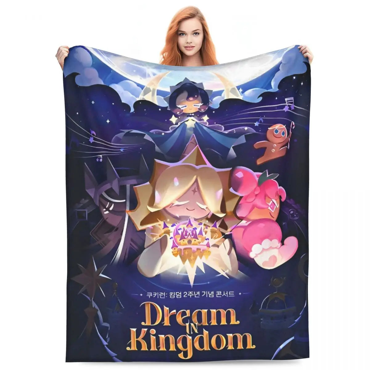 Starsher - Cookie Run Kingdom Coral Fleece Plush Throw Blankets Blankets for Home Car Lightweight Quilt