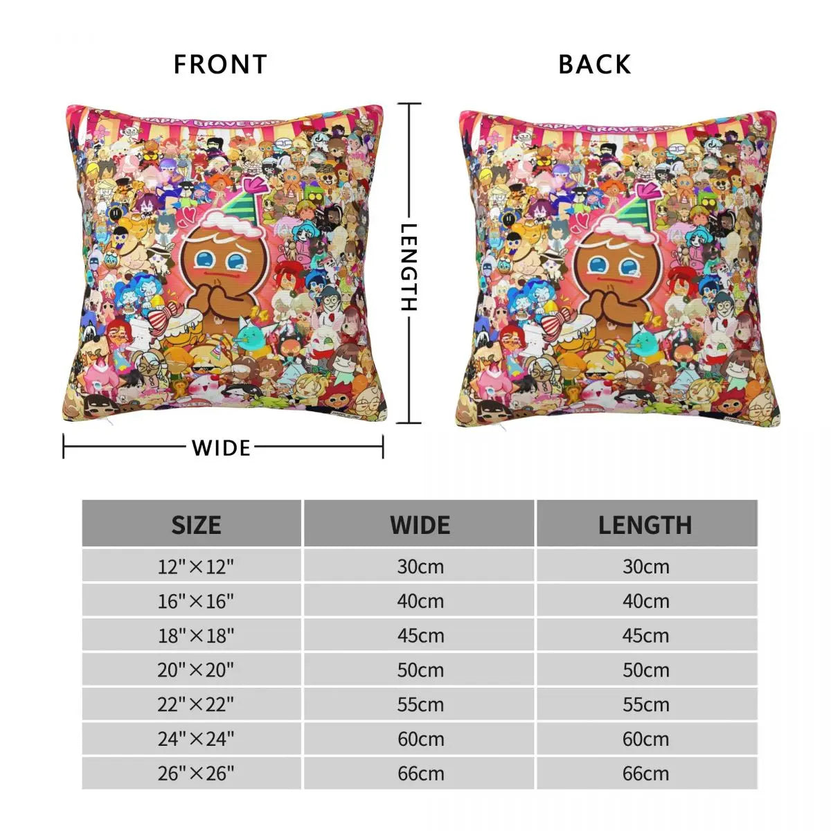 Brave On X-Cookie Run Kingdom Pillowcases Polyester Car Cushion Cover Creative Pillowcase 45*45