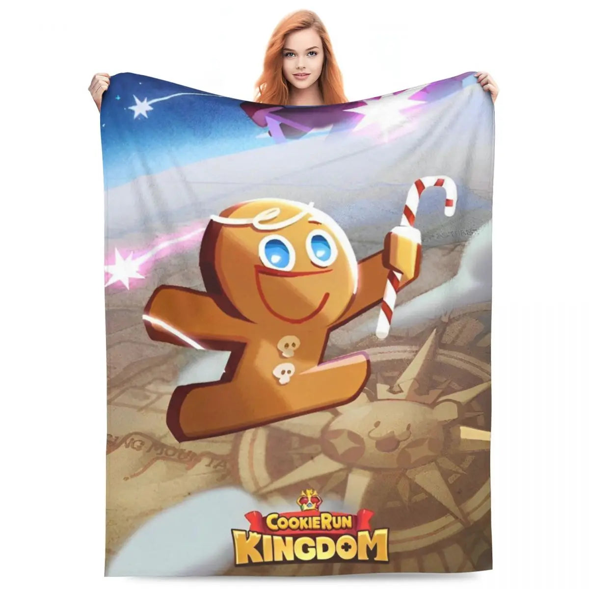 Starsher - Cookie Run Kingdom Coral Fleece Plush Throw Blankets Blankets for Home Car Lightweight Quilt