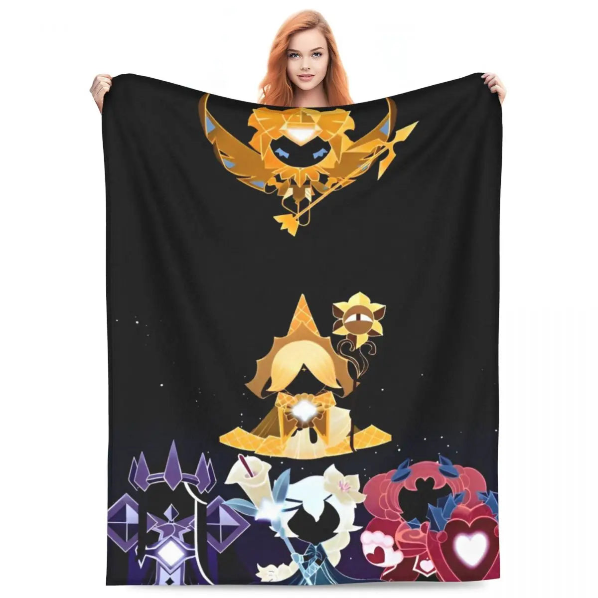 Starsher - Cookie Run Kingdom Coral Fleece Plush Throw Blankets Blankets for Home Car Lightweight Quilt