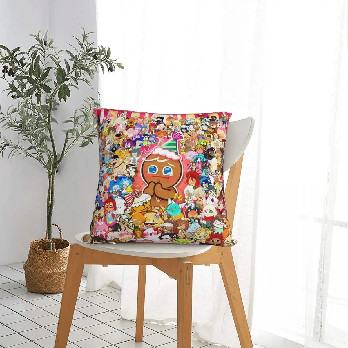Brave On X-Cookie Run Kingdom Pillowcases Polyester Car Cushion Cover Creative Pillowcase 45*45