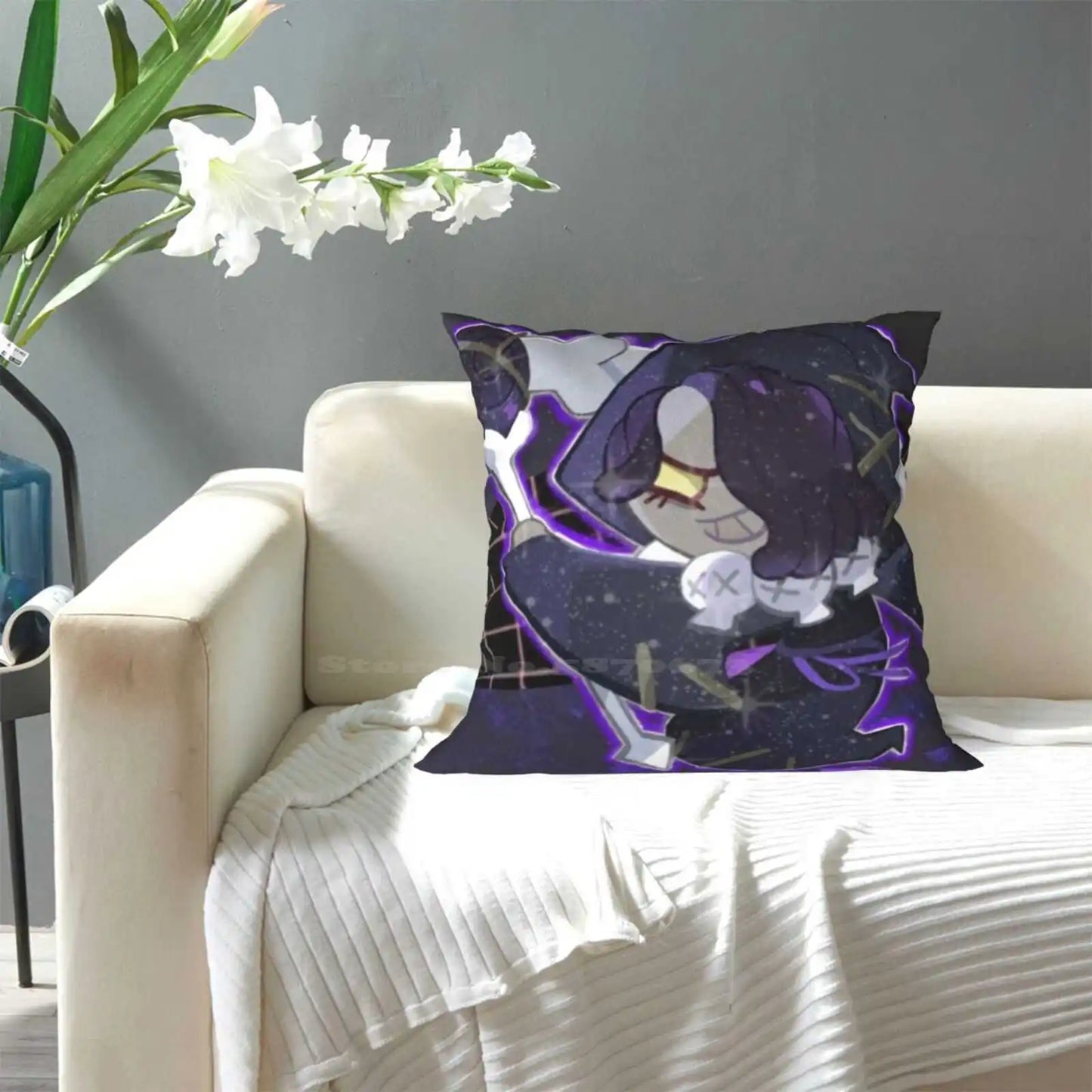 Licorice Cookie Funny Cute Decor Square Pillowcase Cookie Run