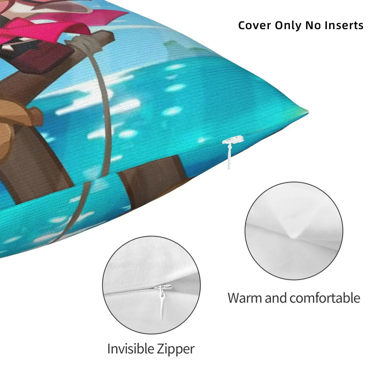 Sorbet Shark Cookie Run (Kingdom) Pillow Case Pillow Cover Kids Pillow Case With Zip