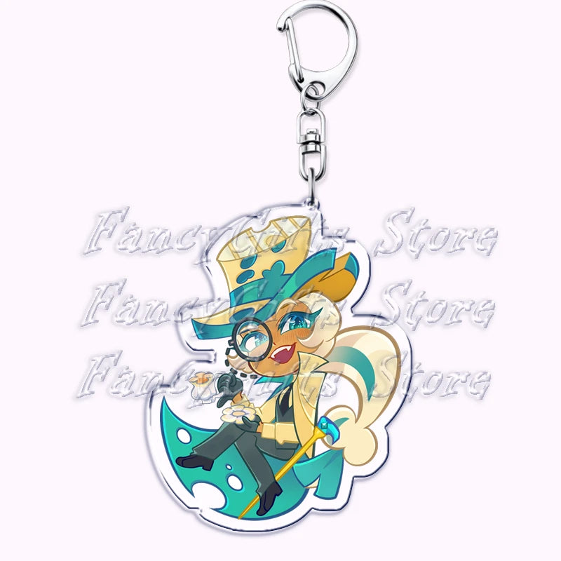 Cute Cookie Chibis Keychains for Accessories Bag Shadow Milk Pure Vanilla Mystic Flour Candy Apple Keyrings Jewelry Game Gifts