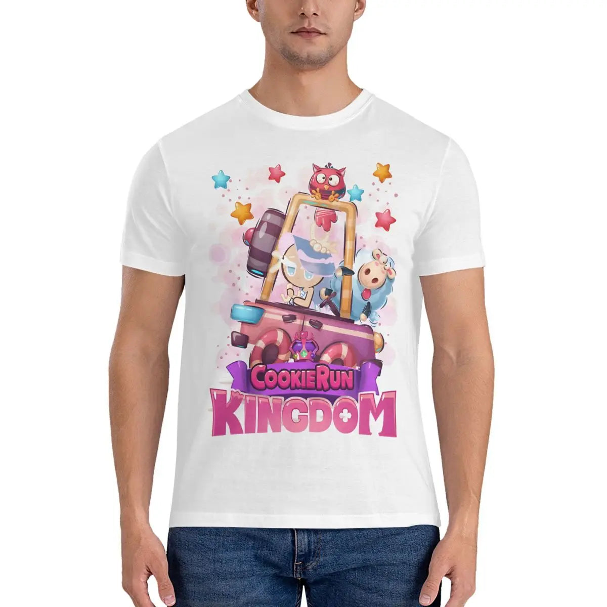 Car Sea Fairy Men T Shirt Cookie Run Kingdoms Funny Tees Short Sleeve O Neck T-Shirts Cotton Printing Clothes
