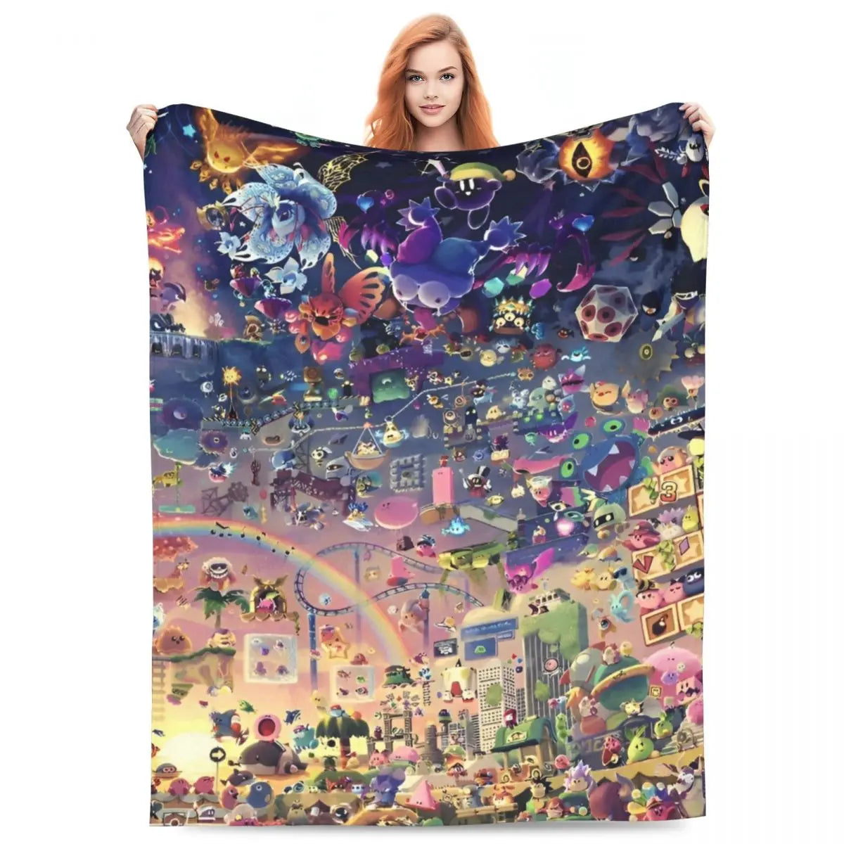 Starsher - Cookie Run Kingdom Coral Fleece Plush Throw Blankets Blankets for Home Car Lightweight Quilt