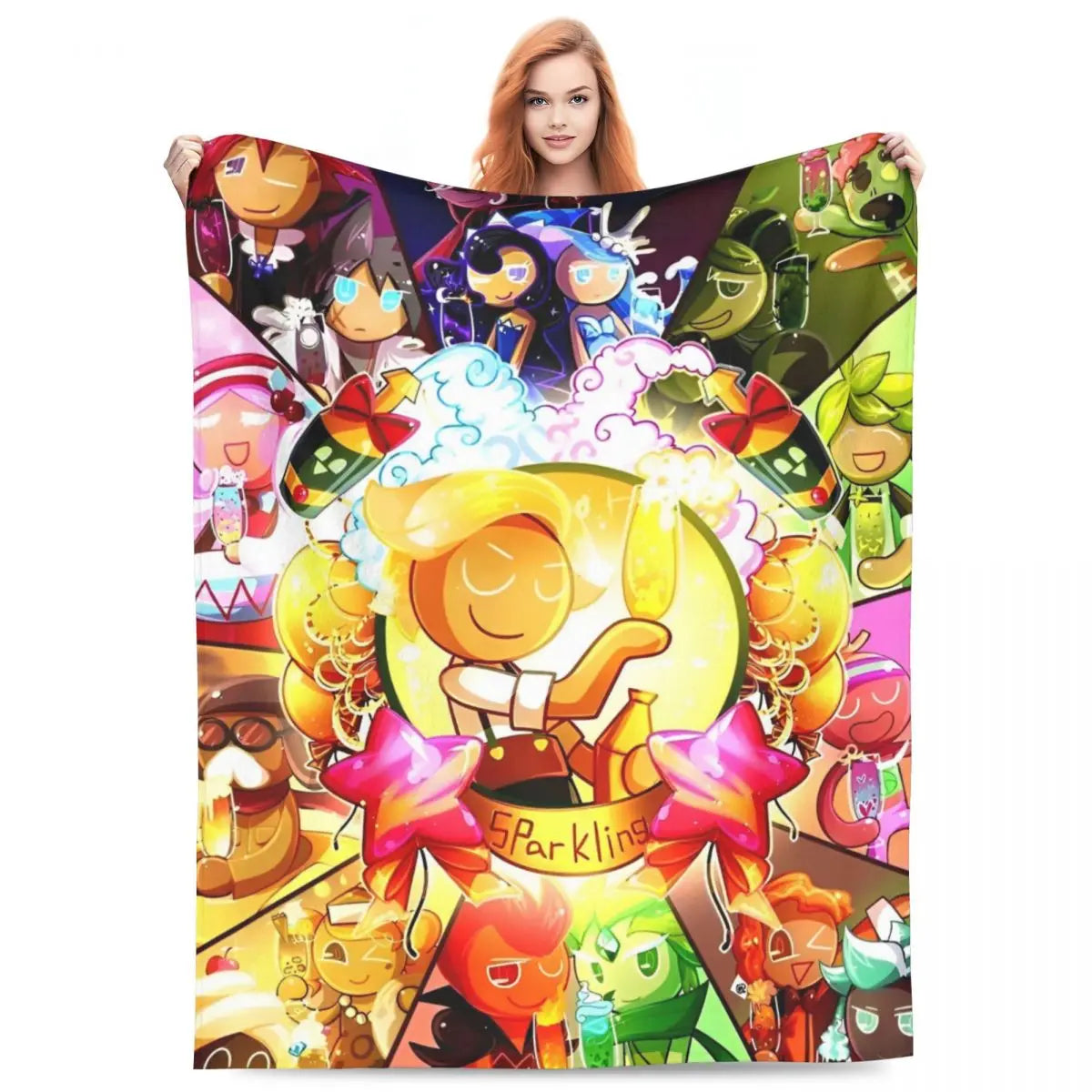 Starsher - Cookie Run Kingdom Coral Fleece Plush Throw Blankets Blankets for Home Car Lightweight Quilt