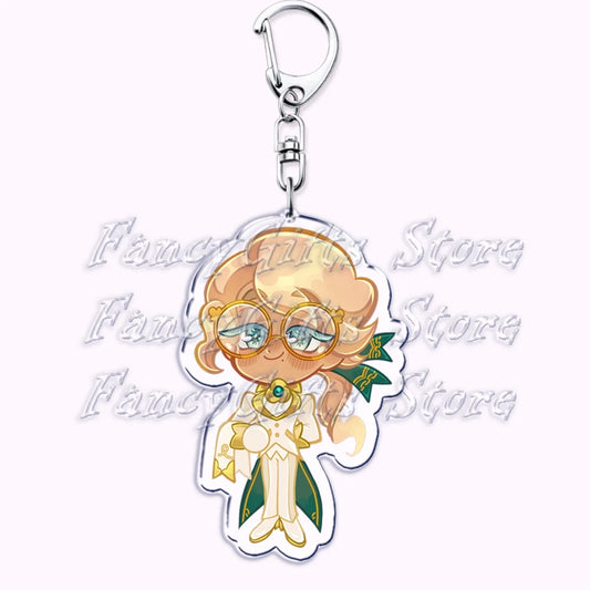 Cute Cookie Chibis Keychains for Accessories Bag Shadow Milk Pure Vanilla Mystic Flour Candy Apple Keyrings Jewelry Game Gifts