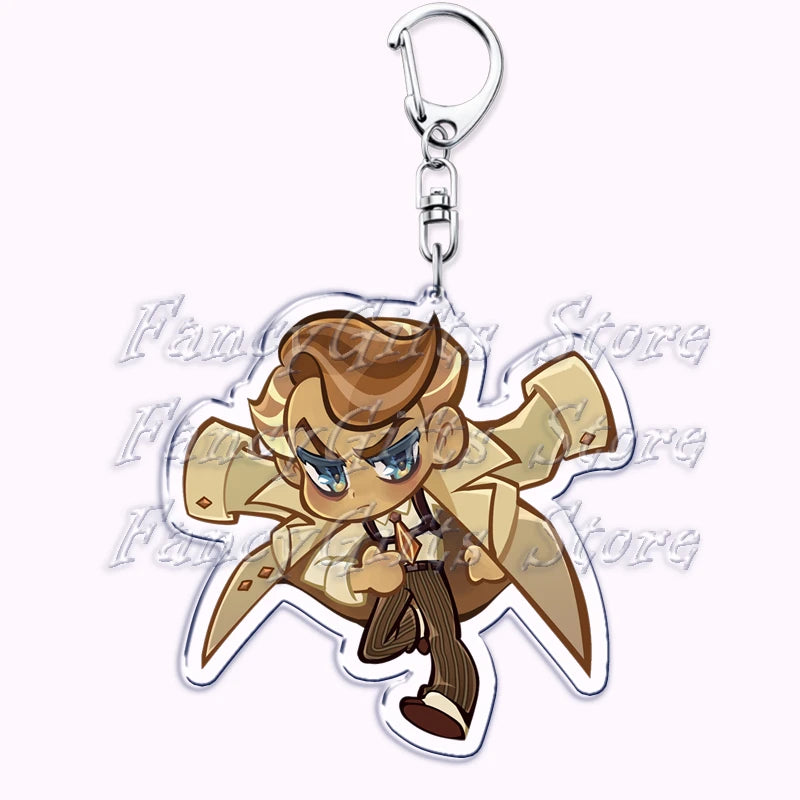 Cute Cookie Chibis Keychains for Accessories Bag Shadow Milk Pure Vanilla Mystic Flour Candy Apple Keyrings Jewelry Game Gifts