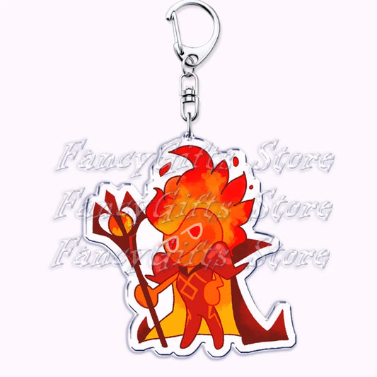 Cute Cookie Chibis Keychains for Accessories Bag Shadow Milk Pure Vanilla Mystic Flour Candy Apple Keyrings Jewelry Game Gifts