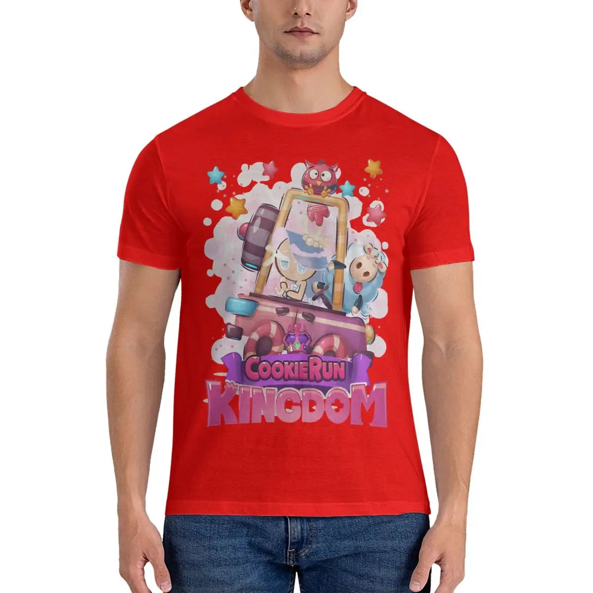 Car Sea Fairy Men T Shirt Cookie Run Kingdoms Funny Tees Short Sleeve O Neck T-Shirts Cotton Printing Clothes