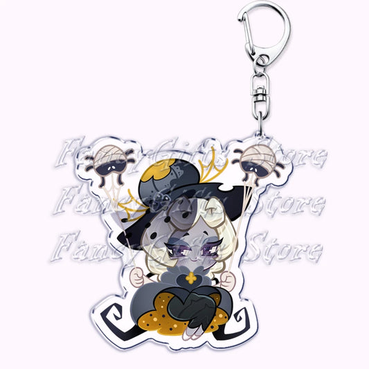 Cute Cookie Chibis Keychains for Accessories Bag Shadow Milk Pure Vanilla Mystic Flour Candy Apple Keyrings Jewelry Game Gifts