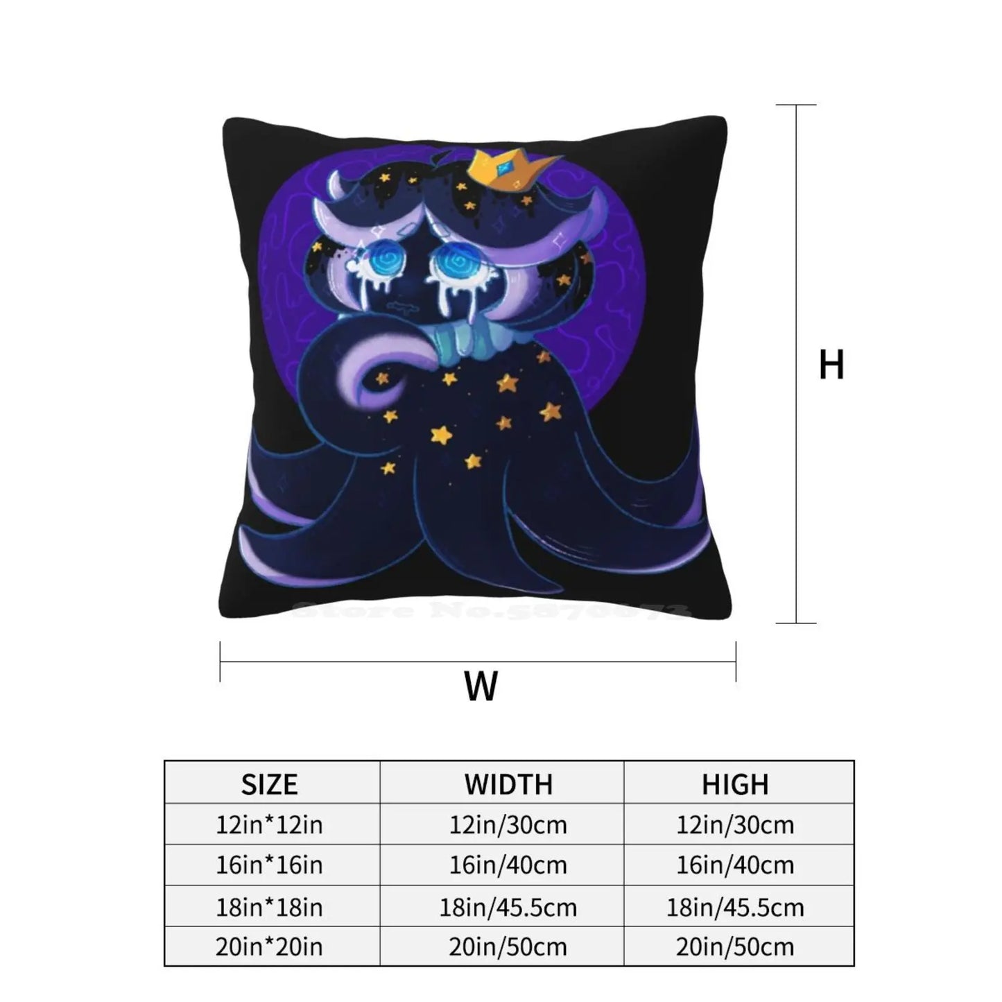 Squid Ink Cookie Throw Cushion Pillow Cover Crob Cookie Run Ovenbreak Squid Ink Cookie