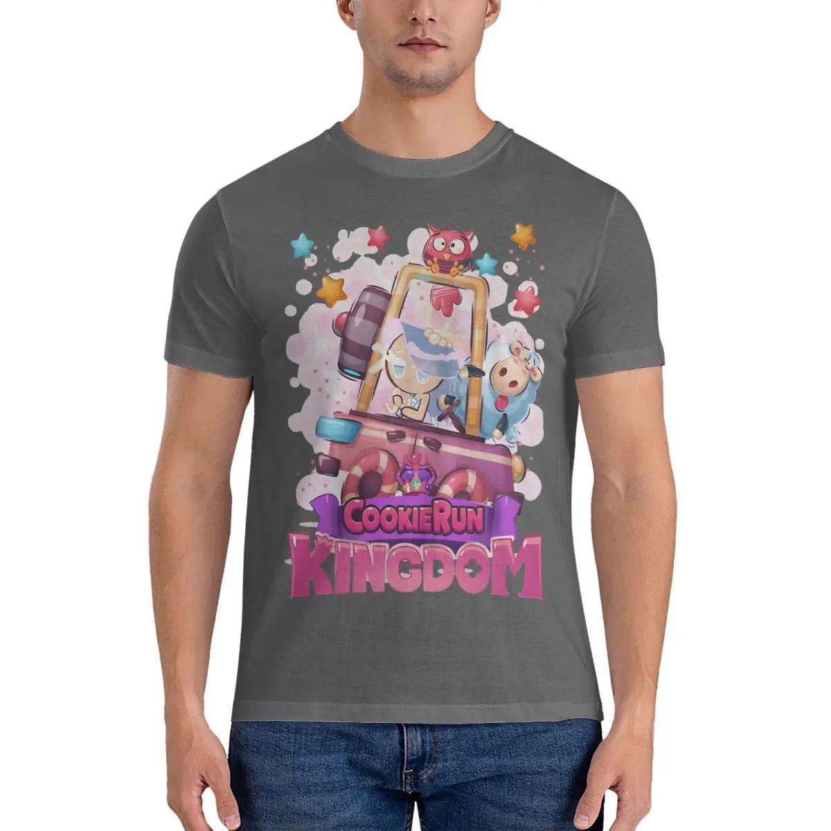 Car Sea Fairy Men T Shirt Cookie Run Kingdoms Funny Tees Short Sleeve O Neck T-Shirts Cotton Printing Clothes
