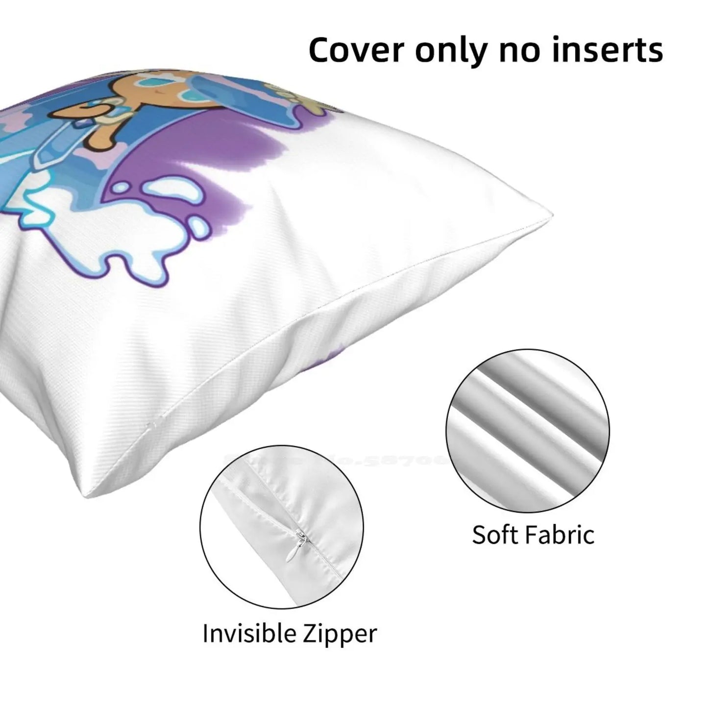 Sea Fairy Cookie ! Cookie Run Kingdom Funny Cute Decor Square Pillowcase Cookie Run Kingdom Cookie Run Kingdom Sea Fairy Cookie