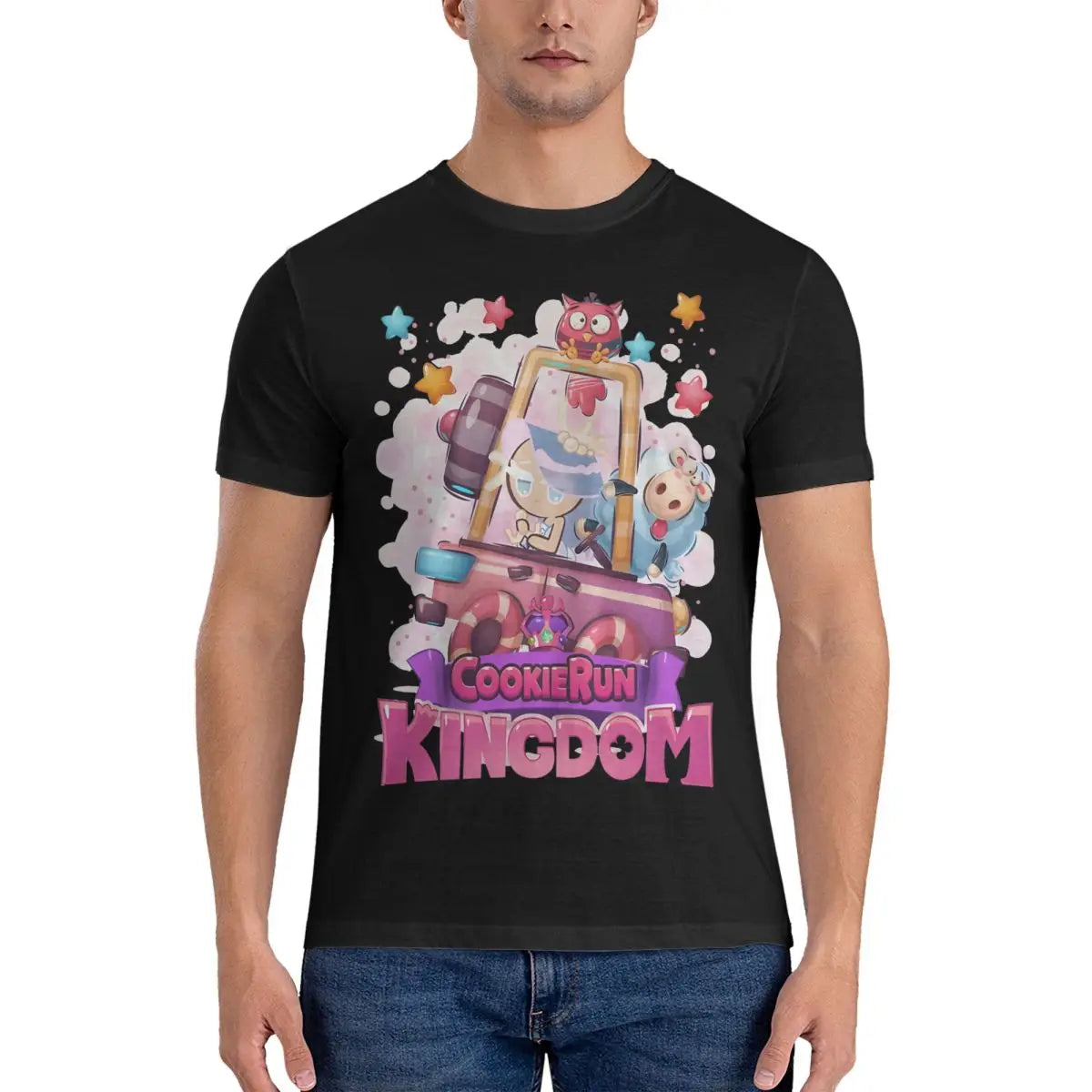 Car Sea Fairy Men T Shirt Cookie Run Kingdoms Funny Tees Short Sleeve O Neck T-Shirts Cotton Printing Clothes