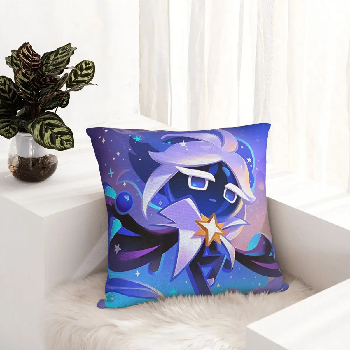 Stardust Cookie Square Pillow Case Cookie Run Kingdom Cushion Cover Funny Zipper Decorative Pillowcover for Home 18"