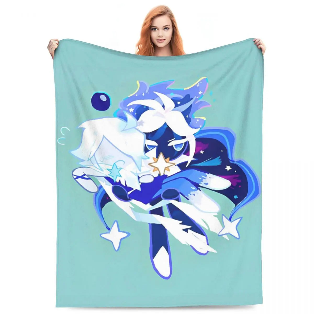 Starsher - Cookie Run Kingdom Coral Fleece Plush Throw Blankets Blankets for Home Car Lightweight Quilt