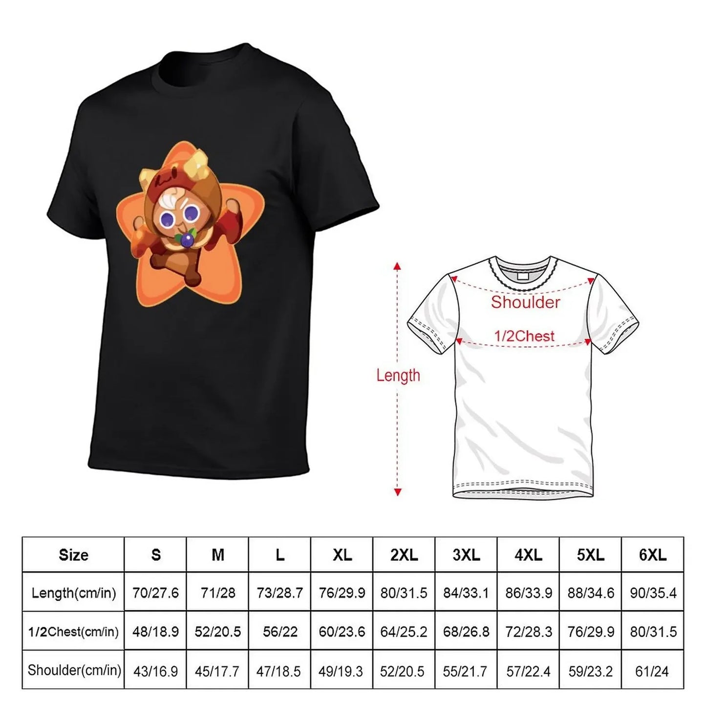 Pancake cookie run kingdom T-Shirt plus sizes shirts graphic tees aesthetic clothes Men's t-shirts