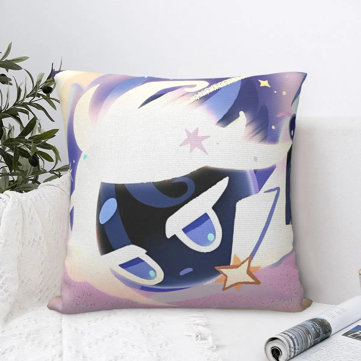 Stardust Cookie Square Pillow Case Cookie Run Kingdom Cushion Cover Customized Polyester Decorative Pillowcase for Sofa 18"