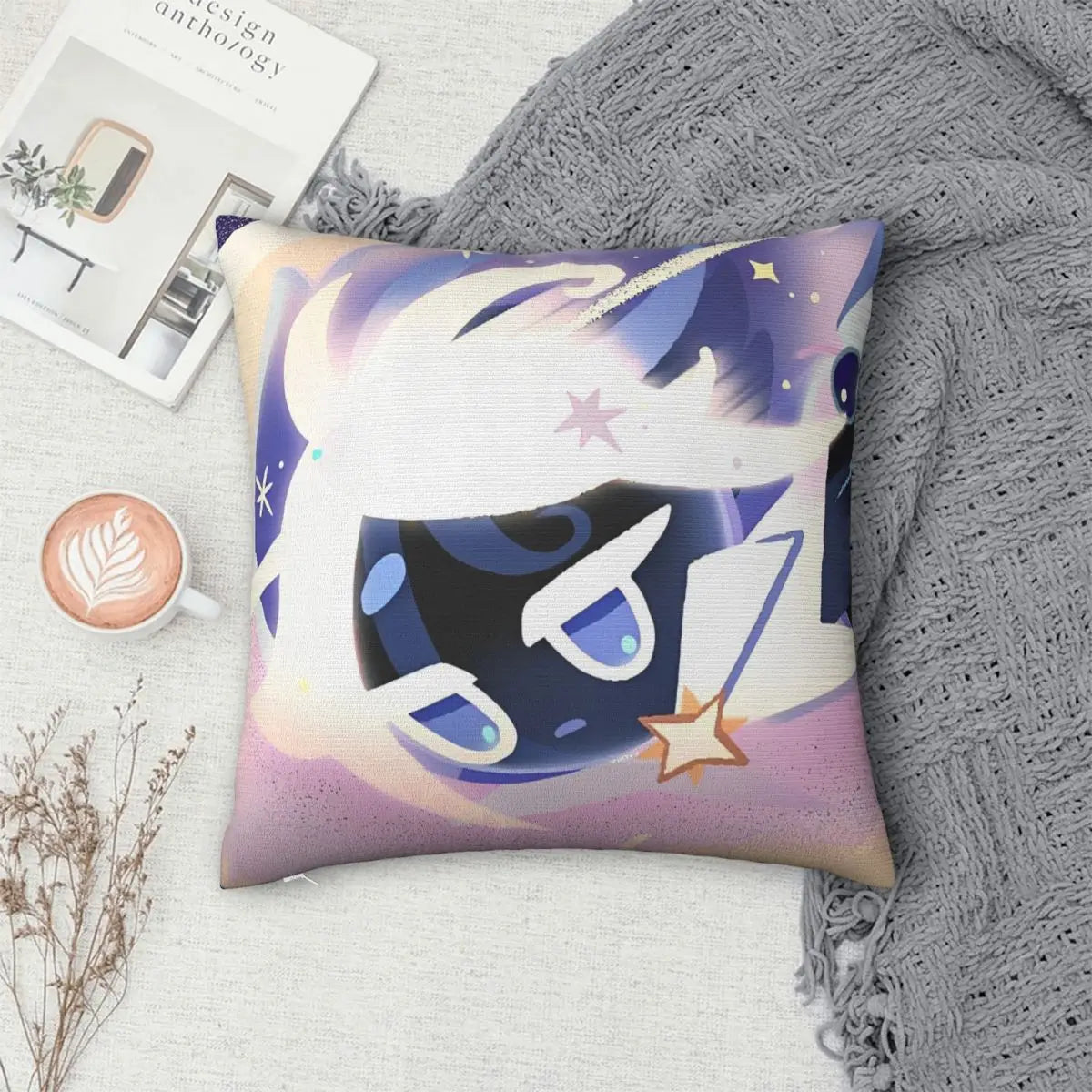 Stardust Cookie Square Pillow Case Cookie Run Kingdom Cushion Cover Customized Polyester Decorative Pillowcase for Sofa 18"