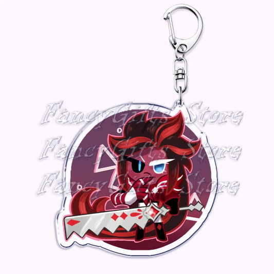 Cute Cookie Chibis Keychains for Accessories Bag Shadow Milk Pure Vanilla Mystic Flour Candy Apple Keyrings Jewelry Game Gifts