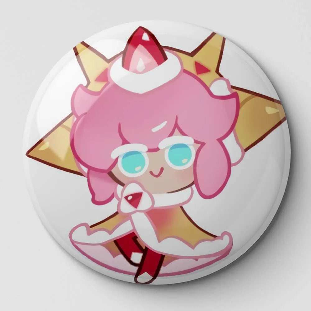 Strawberry Crepe Cookie Run Button Pin