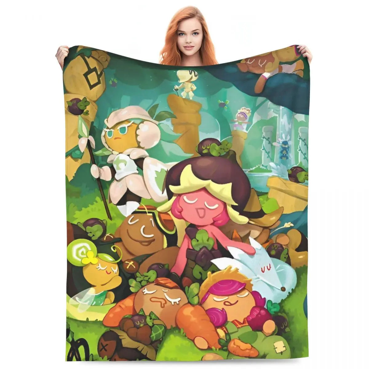 Starsher - Cookie Run Kingdom Coral Fleece Plush Throw Blankets Blankets for Home Car Lightweight Quilt