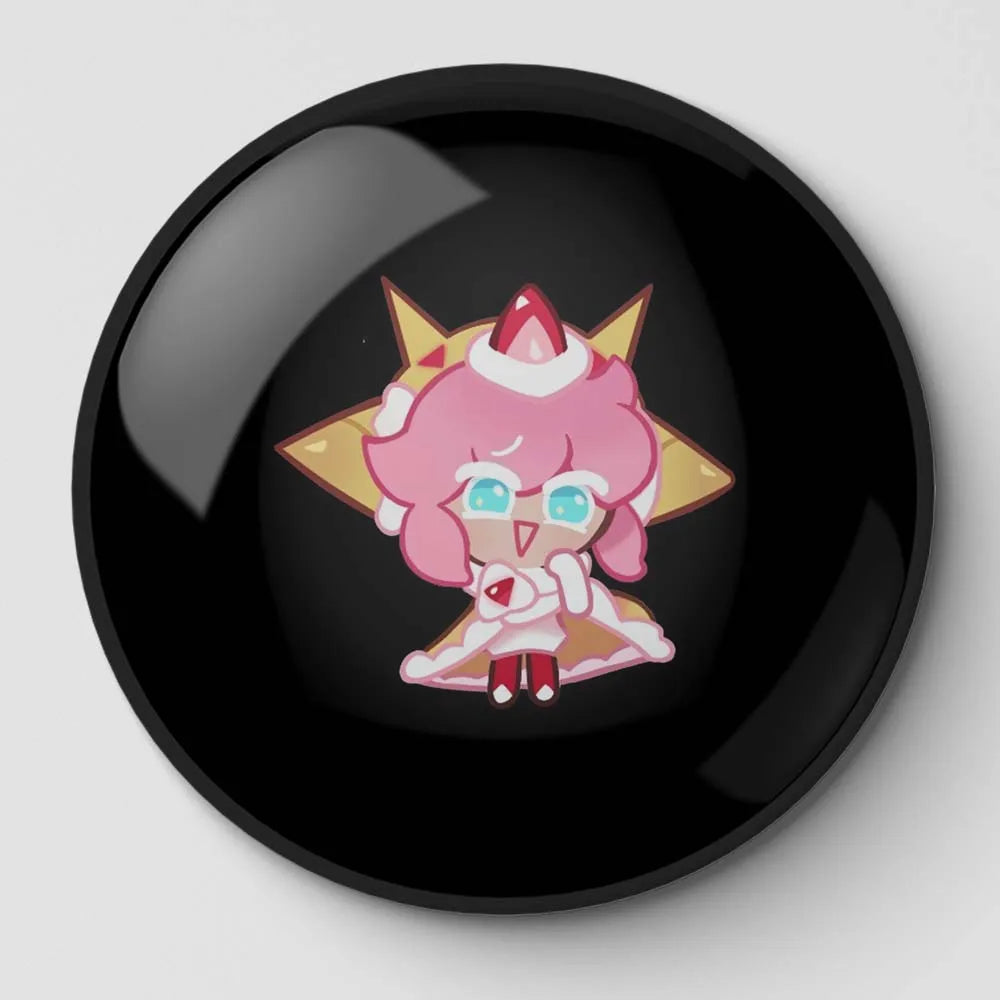 Strawberry Crepe Cookie Run Button Pin