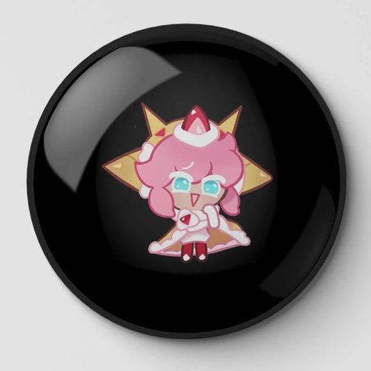 Strawberry Crepe Cookie Run Button Pin