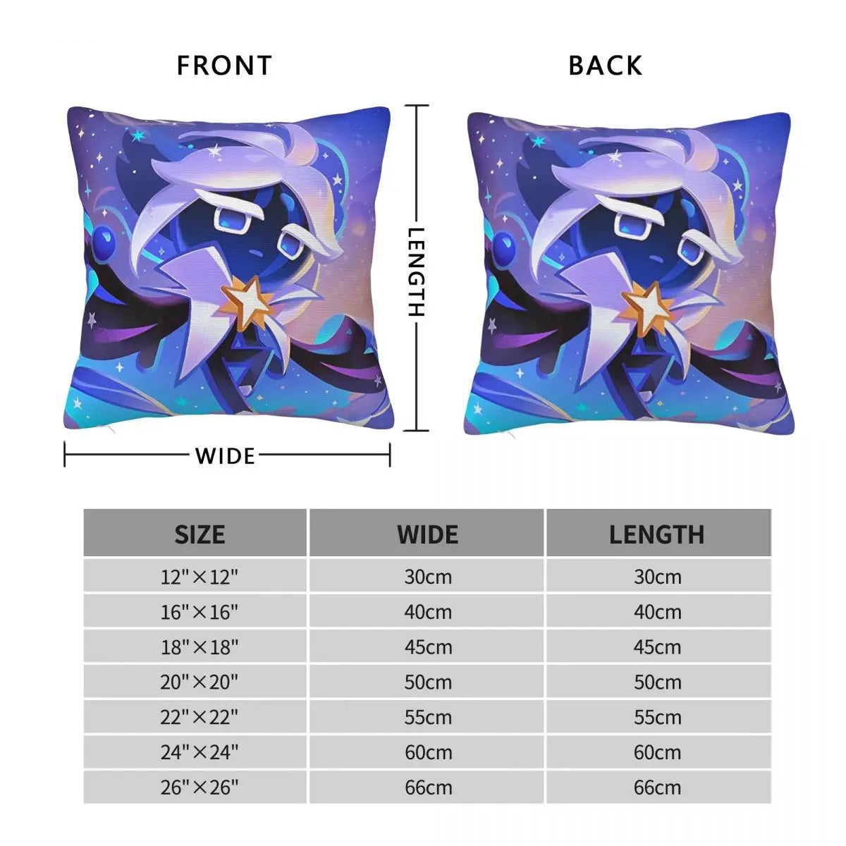 Stardust Cookie Square Pillow Case Cookie Run Kingdom Cushion Cover Funny Zipper Decorative Pillowcover for Home 18"