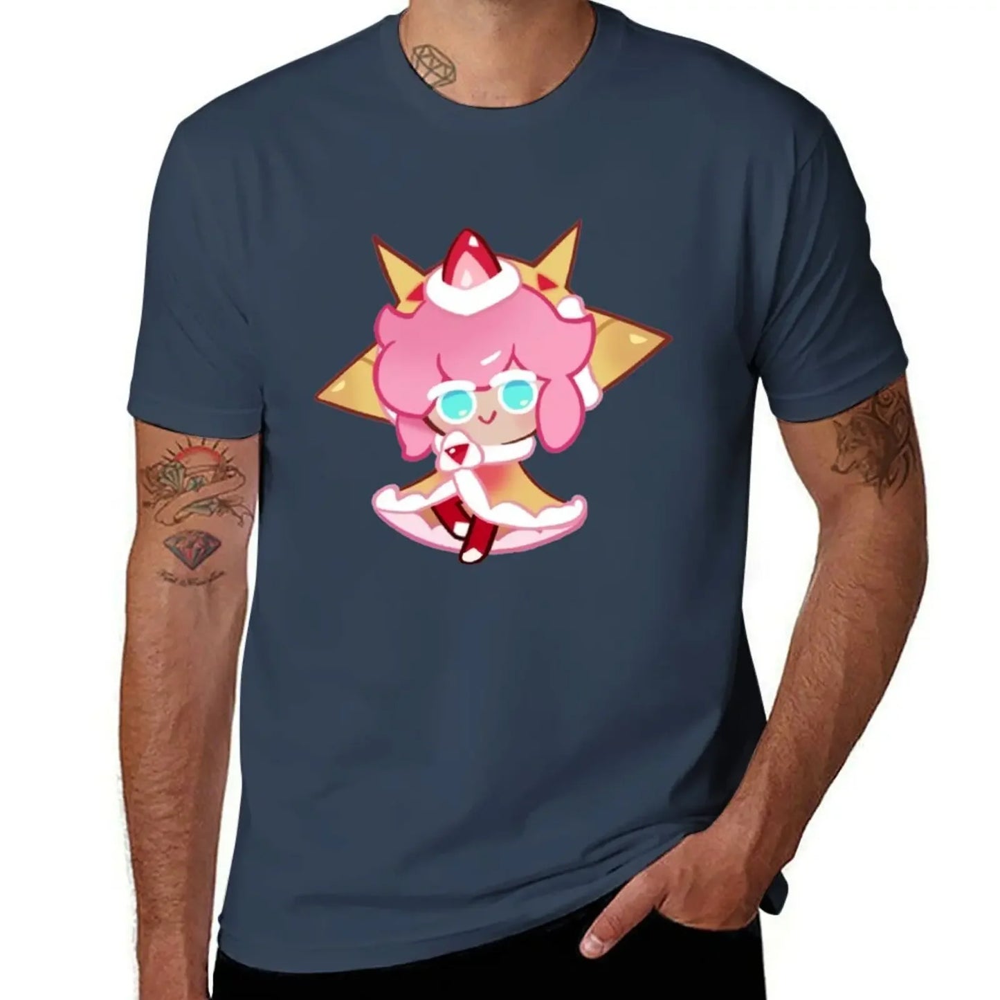 Strawberry Crepe Cookie! Cookie Run Kingdom T-Shirt plus size tops blanks fitted t shirts for men