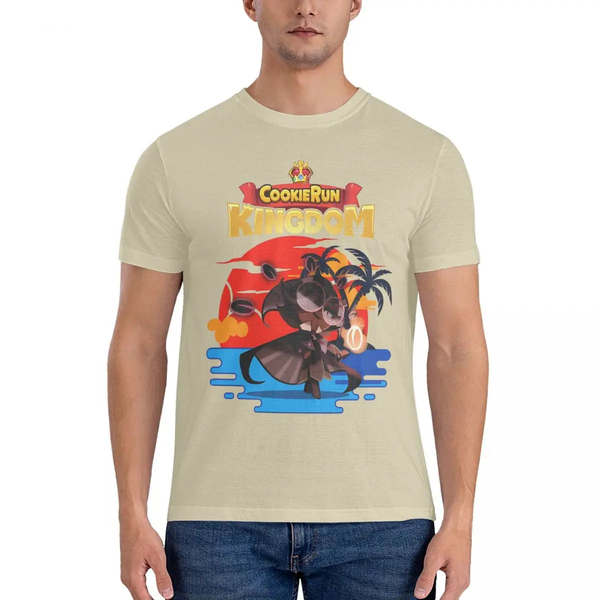 Summer Espresso Men's T Shirt Cookie Run Kingdoms Funny Tees Short Sleeve O Neck T-Shirts 100% Cotton Printed Clothing