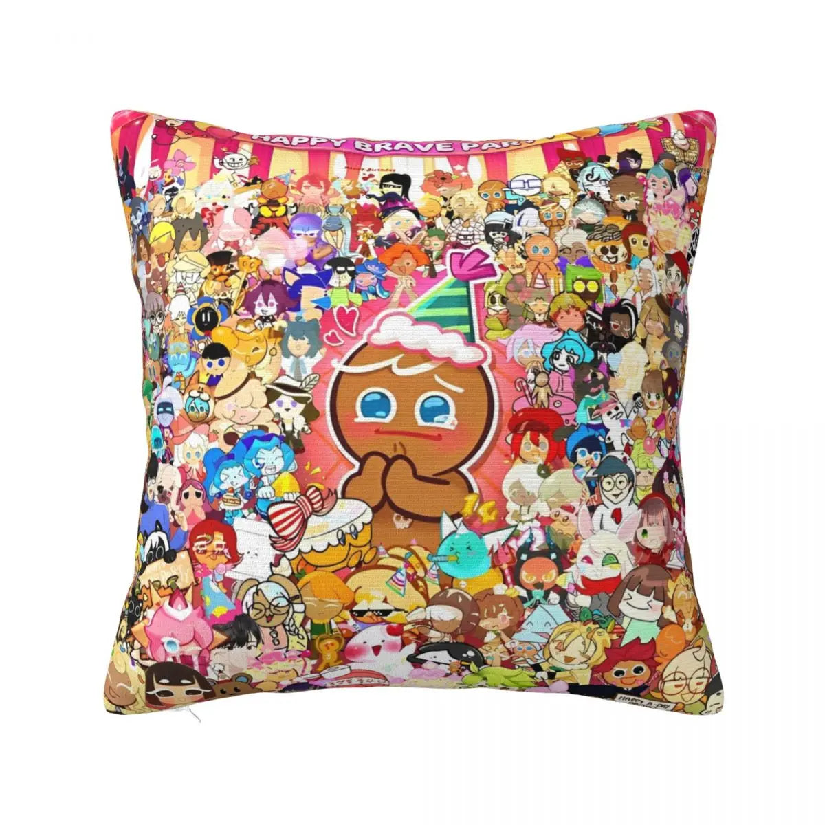 Brave On X-Cookie Run Kingdom Pillowcases Polyester Car Cushion Cover Creative Pillowcase 45*45