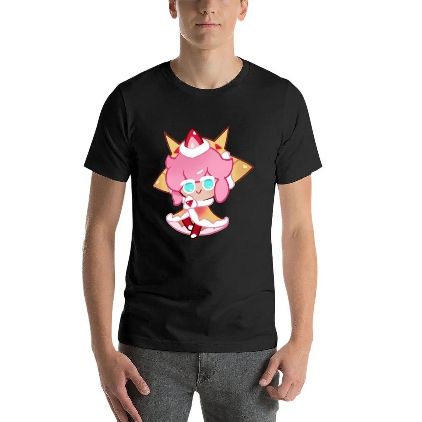 Strawberry Crepe Cookie! Cookie Run Kingdom T-Shirt plus size tops blanks fitted t shirts for men