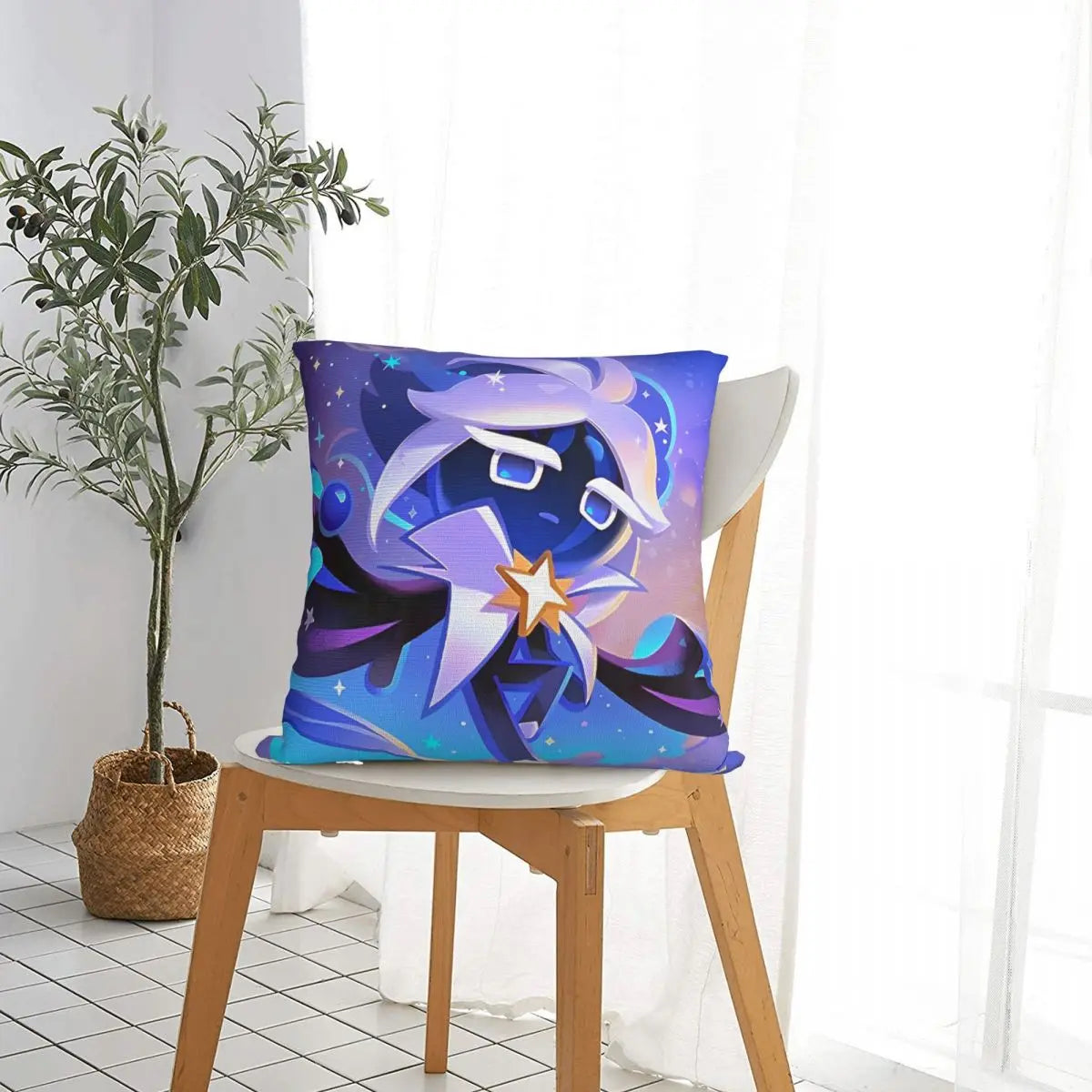 Stardust Cookie Square Pillow Case Cookie Run Kingdom Cushion Cover Funny Zipper Decorative Pillowcover for Home 18"